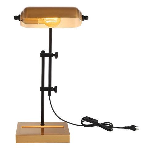 Svea LED Tischleuchte Bankerlampe E27 Höhenverstellbar | Shiraki