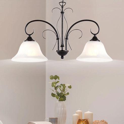 Signe Vintage Pendelleuchte 2-flammig Metall Glas | Shiraki