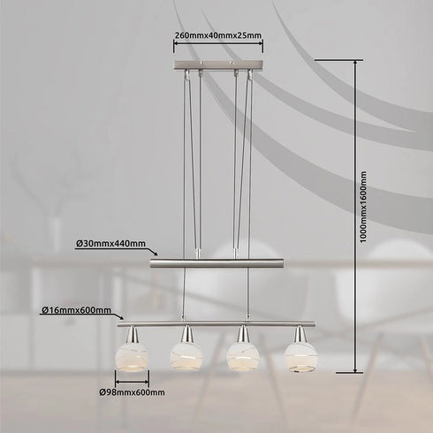 Frej Pendelleuchte Hängelampe 4 flammig LED Esstischlampe