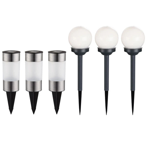 Luna Set mit 6 LED-Solar-Plug-in-Leuchten Gartenballleuchten | Shiraki