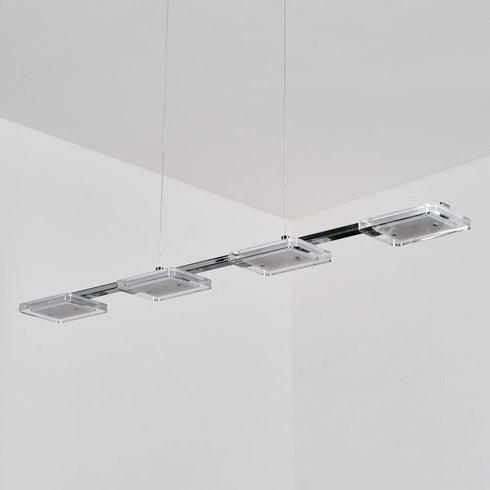 Rune LED Pendelleuchte Metall Silber Größe 78 cm Hängelampe