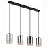 Ingrid LED Pendelleuchte Rauchglas Schwarz 4-flammig