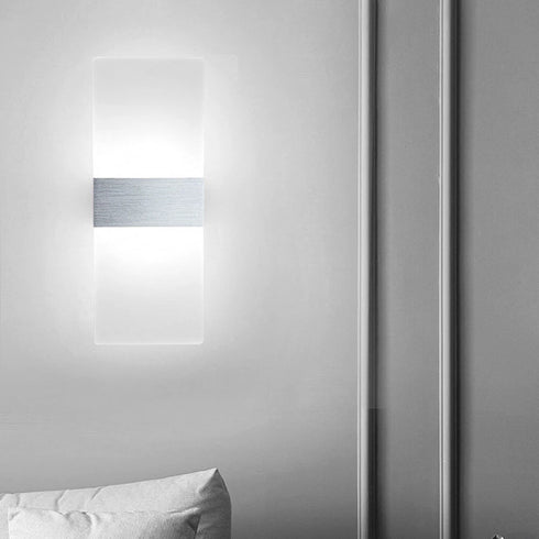 Hallie 2-teilige LED-Wandleuchten oben und unten 6 W Aluminium Acryl | Shiraki