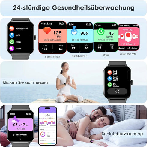 Activeon Unisex Smartwatch Sport Bluetooth Armband Blutdruck Fitness Tracker