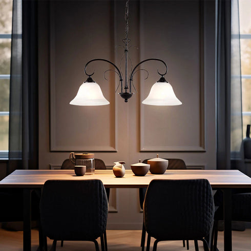 Signe Vintage Pendelleuchte 2-flammig Metall Glas | Shiraki