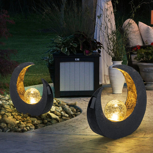 Noor LED Solar Mondsichel Gartenleuchte | Shiraki