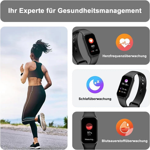 MindPulse Bluetooth Smartwatch Unisex Fitness Tracker Armbanduhr