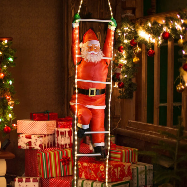 LED Weihnachtsmann auf Leiter – Weihnachtsbaumdekoration