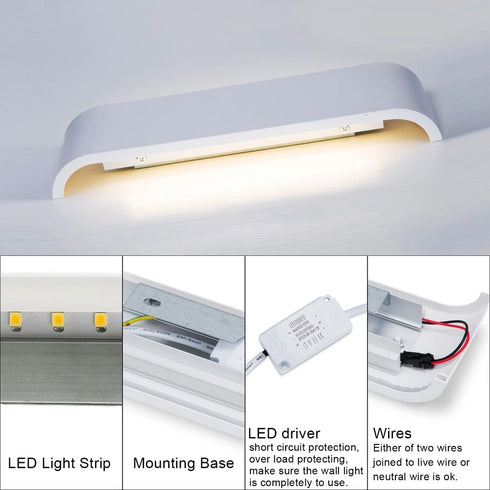 Lightess LED-Wandleuchte, 2er-Set Auf und ab Aluminium Wandlampe | Shiraki
