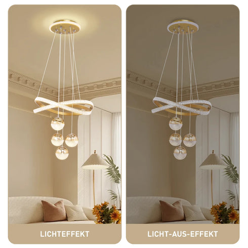 Alina LED Kristall-Kronleuchter dimmbar 80W Gold | Shiraki