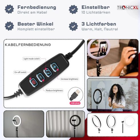 Ringlicht mit 210 cm Stativ & Smartphone-Halterung | CreatorLicht