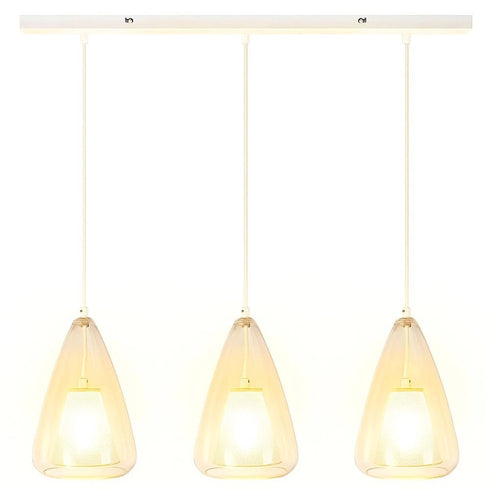 Arvid LED Pendelleuchte rund Glas & Metall | Shiraki