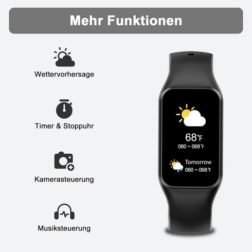 MindPulse Bluetooth Smartwatch Unisex Fitness Tracker Armbanduhr