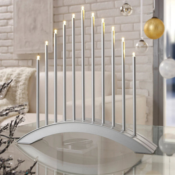 Linnea LED Lichterbogen Advent Weihnachtsleuchter Chrom | Shiraki