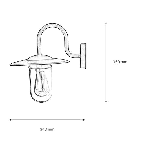 Katri Außen Wandlampe E27 IP44 Anthrazit Glas Metall | Shiraki