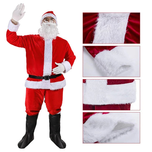 7-teiliges Weihnachtsmann-Kostüm XXL – Deluxe Santa Claus Set für Erwachsene