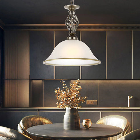 Ingrid Pendelleuchte Hängelampe aus altem Messing | Shiraki