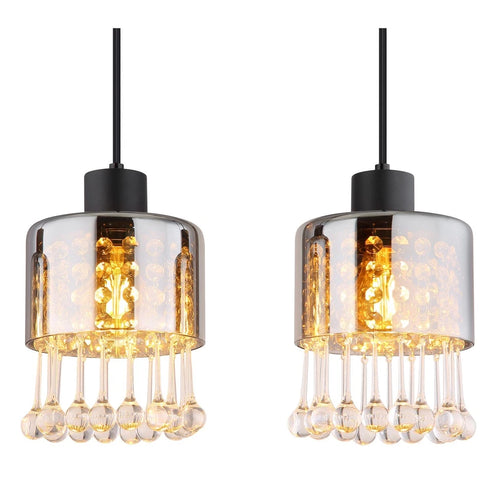 Linnea Luxus Pendelleuchte 4-flammig Glas & Metall | Shiraki
