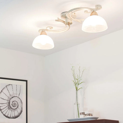 Hedda Deckenlampe 2-flammig Weiß E27 | Shiraki