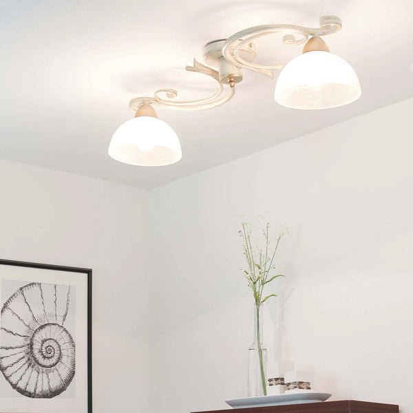 Hedda Deckenlampe 2-flammig Weiß E27 | Shiraki