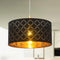 Karin LED Pendelleuchte E27 Schwarz Gold Hängelampe | Shiraki