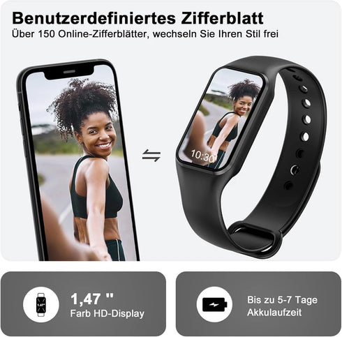 MindPulse Bluetooth Smartwatch Unisex Fitness Tracker Armbanduhr