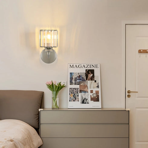 Isabella 2er Kristall Wandleuchten Silber E27 | Shiraki