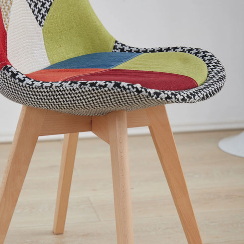 SVEIN Esszimmerstuhl 2er Set Patchwork Massivholz