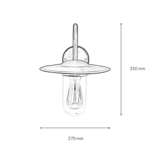Katri Außen Wandlampe E27 IP44 Anthrazit Glas Metall | Shiraki