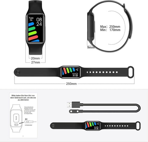 MindPulse Bluetooth Smartwatch Unisex Fitness Tracker Armbanduhr