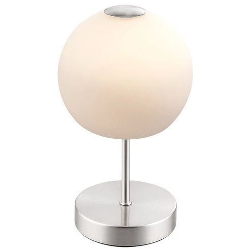 Nora LED Tischleuchte Kugel weiß Glas | Shiraki