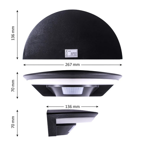 Lena LED Außenleuchte mit Bewegungsmelder IP54 | Shiraki
