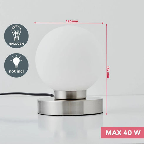 Maja Touch Tischleuchte E14 Nachttischlampe Glas | Shiraki