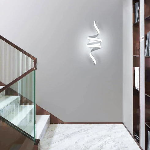 Clara LED Wandleuchte Spirale Aluminium Weiß | Shiraki