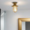 Marit LED Deckenleuchte Messing Riffelglas Ø16cm IP54 | Shiraki