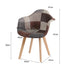 TUBIN 2er-Set Esszimmerstühle Holz Patchwork Braun