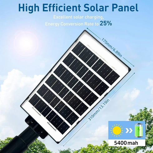 LED-Solar-Straßenlaterne, Bewegungsmelder für Gartenbeleuchtung im Freien und IP65