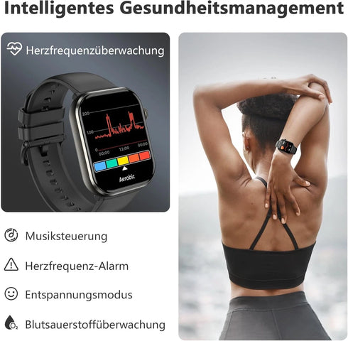 Trackon Smartwatch für Damen und Herren Fitnessuhr mit Always-On-Display