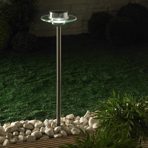 VelaLum Solar LED Gartenleuchte Edelstahl 50 cm | Shiraki