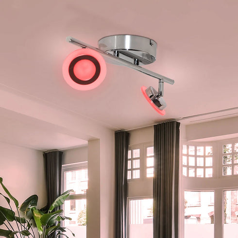 Lumi LED Deckenleuchte Chrom dimmbar RGB mit Fernbedienung | Shiraki