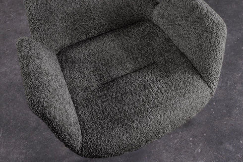 OLAF Drehbarer Designstuhl Bouclé mit Armlehnen