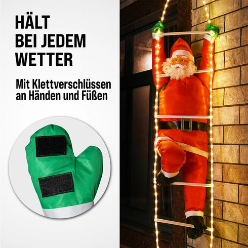 LED Weihnachtsmann auf Leiter – Weihnachtsbaumdekoration