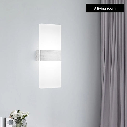 Hallie 2-teilige LED-Wandleuchten oben und unten 6 W Aluminium Acryl | Shiraki
