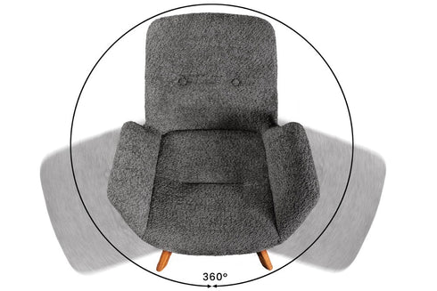 OLAF Drehbarer Designstuhl Bouclé mit Armlehnen