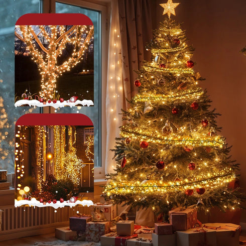 LED Cluster Lichterkette Warmweiß IP44 für Weihnachtsdekoration