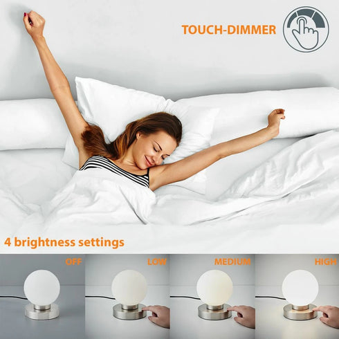 Maja Touch Tischleuchte E14 Nachttischlampe Glas | Shiraki