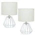 Celestina 2-teilige Tischlampe Stoff E27 Nachtlampe | Shiraki
