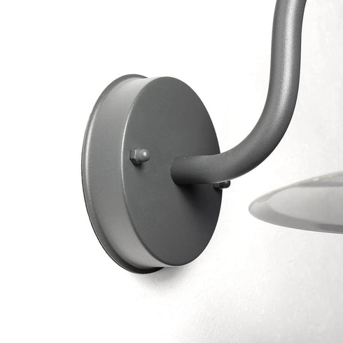 Katri Außen Wandlampe E27 IP44 Anthrazit Glas Metall | Shiraki