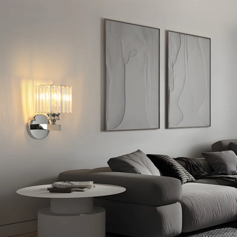 Isabella 2er Kristall Wandleuchten Silber E27 | Shiraki