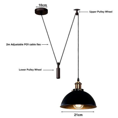 Lars LED Pendelleuchte Holz & Schwarz Ø43 cm